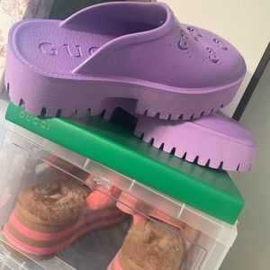 perforated GG rubber Women's Rubber platform lug sole Mid-heel
Made in Italy